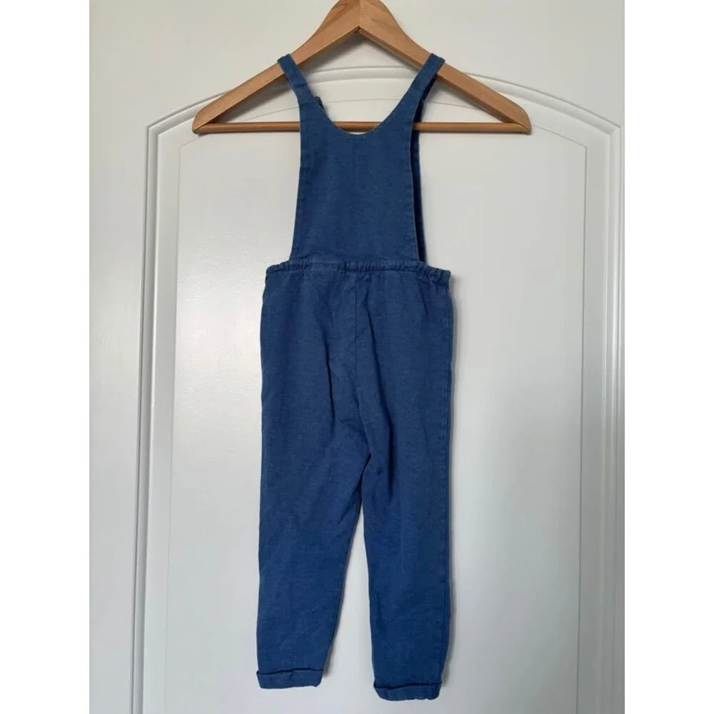 Hanna Andersson Blue Knit Cotton French Terry Overalls Jumpsuit - Size 90 (US 2T